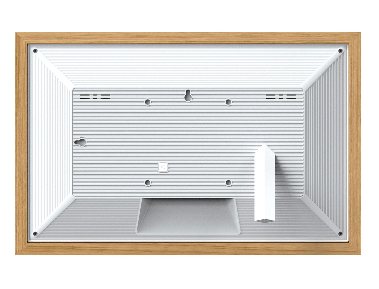 15.6-inch Frameo Wi-Fi Digital Photo Frame - White Border with 3 Interchangeable Frames Included. Oak, Black and White