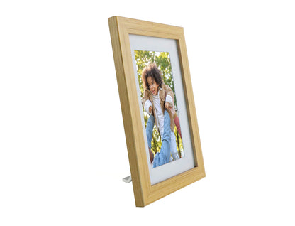 7-inch Frameo Wi-Fi Digital Photo Frame - White Border with 3 Interchangeable Frames Included. Oak, Black and White
