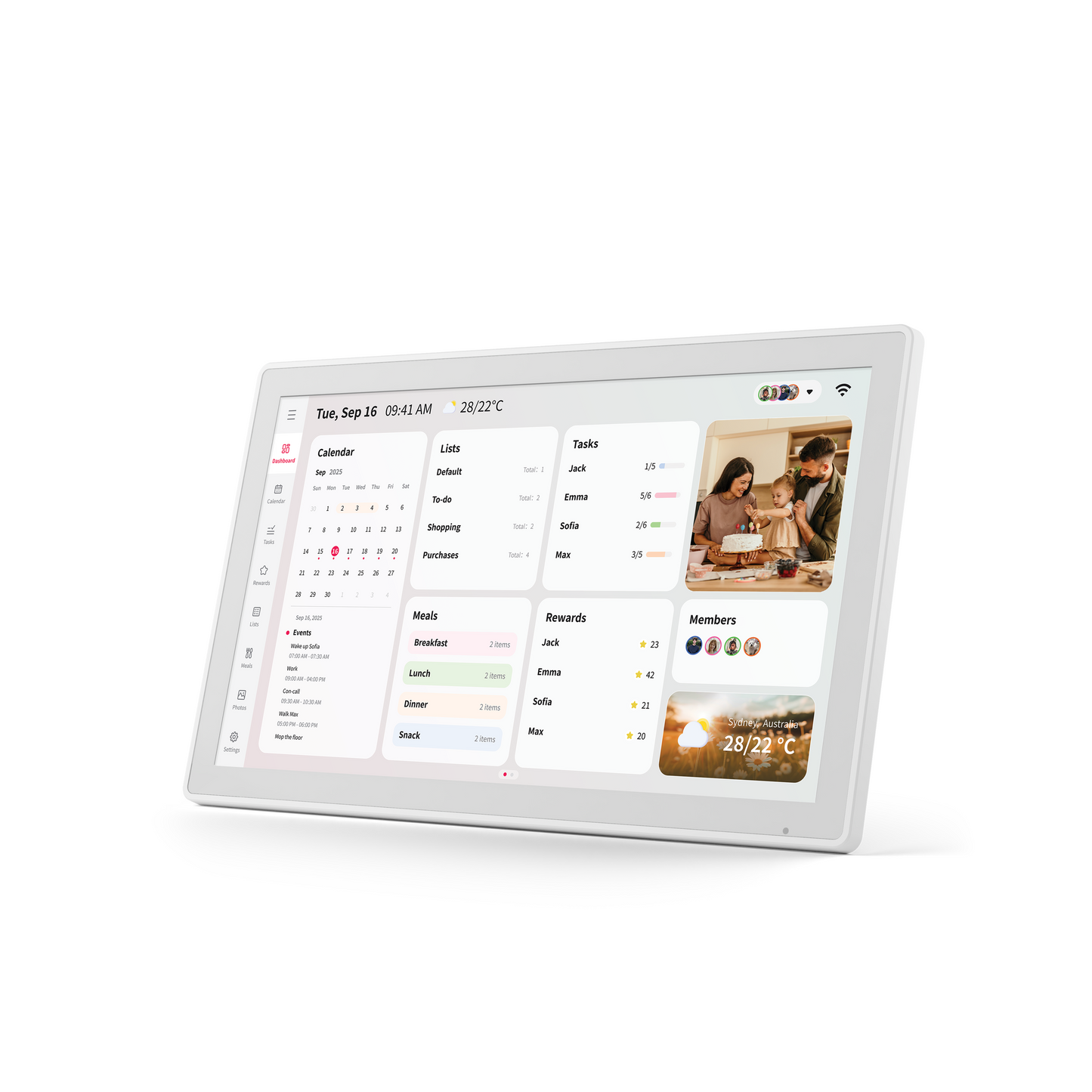 Fotostream 21.5” Digital E Calendar & Photo Frame