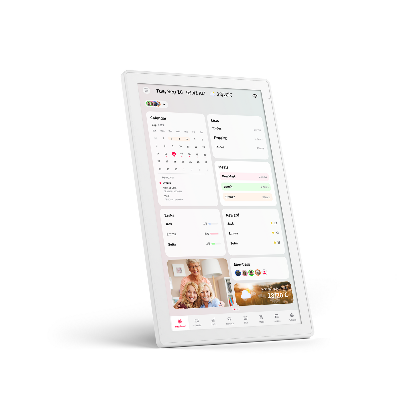 Fotostream 21.5” Digital E Calendar & Photo Frame